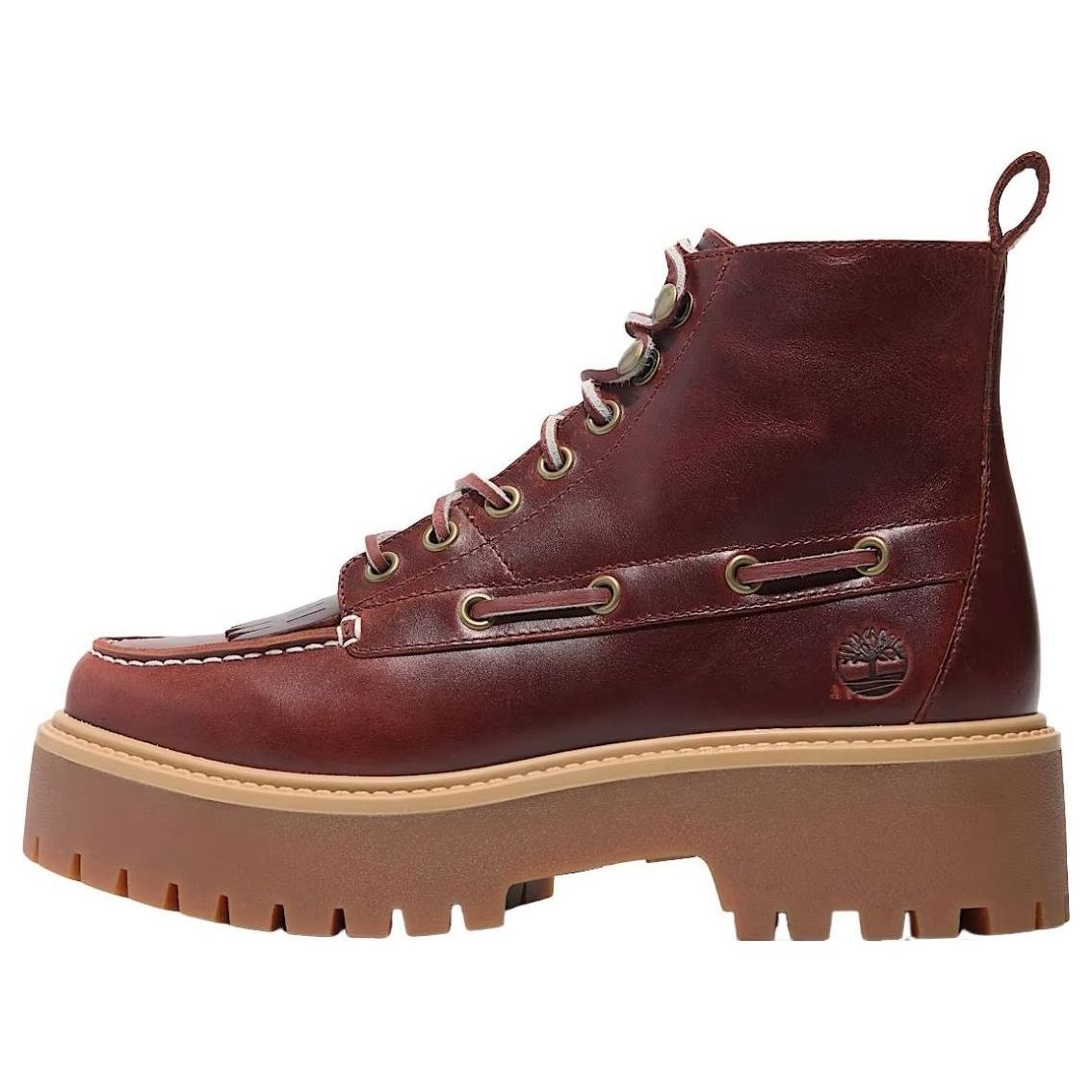(WMNS) Timberland Stone Street Platform Kiltie Boot 'Root Beer Full Grain' TB0A27YZEIW1