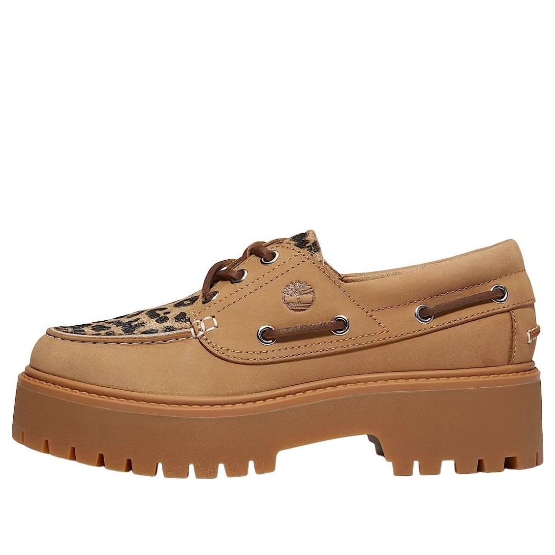 (WMNS) Timberland Stone Street Boat Platform 'Beige Leopard' TB0A2GVFEN31