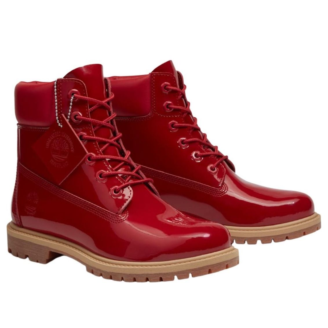 (WMNS) Timberland Premium 6-Inch Patent Leather Waterproof Boots 'Medium Red' TB0A43F8A5G1