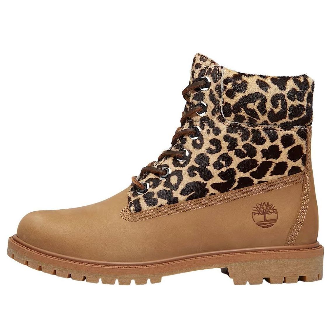 (WMNS) Timberland Premium 6 Inch Lace Up Boot 'Leopard Print Beige Nubuck' TB0A5M5NEN31