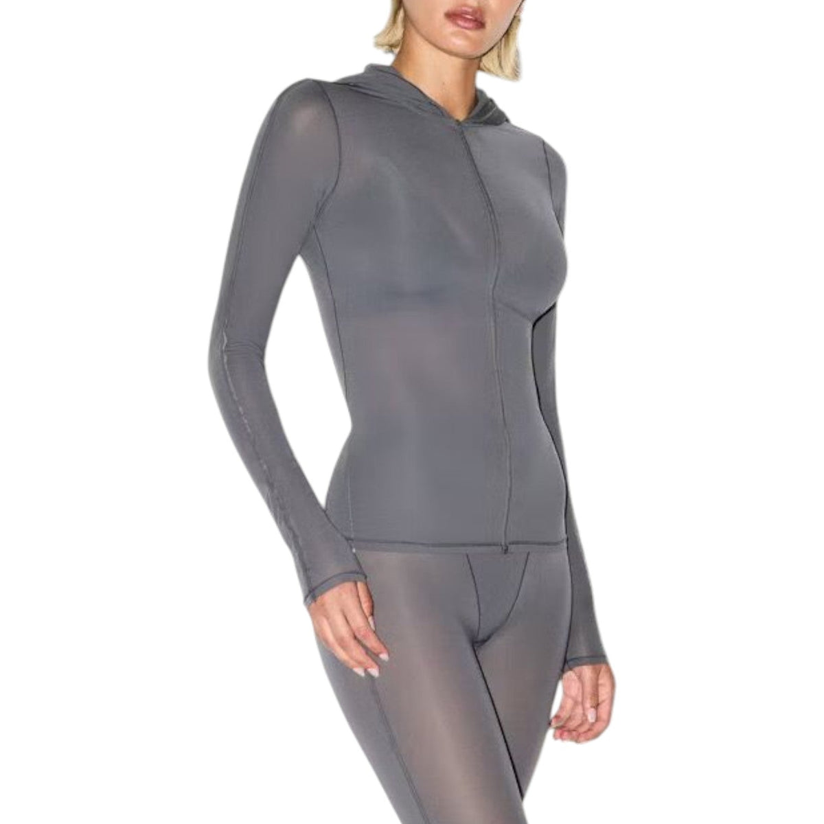 (WMNS) Nike x SKIMS Weightless Layers Full-Zip Hoodie 'Lead' TPZUP6053W-LED