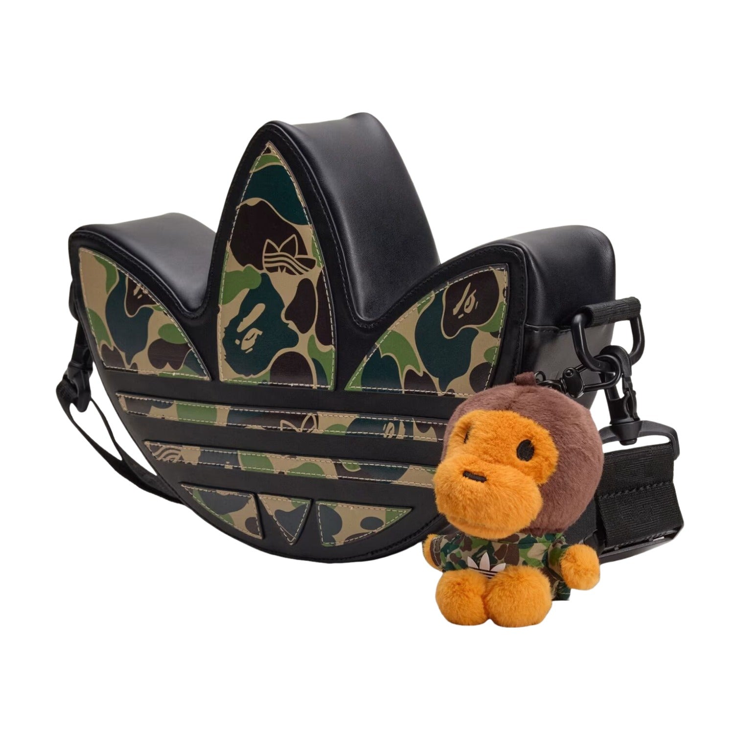 adidas x Bape Trefoil Shoulder Bag 'Black' KF4921