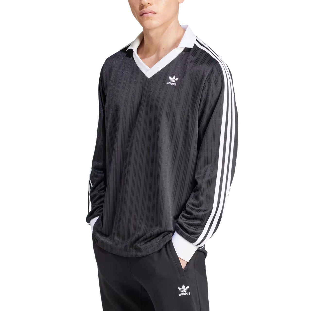 adidas Adicolor Pique Long Sleeve T-Shirt 'Black' IZ4808