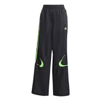 (WMNS) adidas Teamgeist Oversized Track Pants 'Black Signal Green' JZ8258