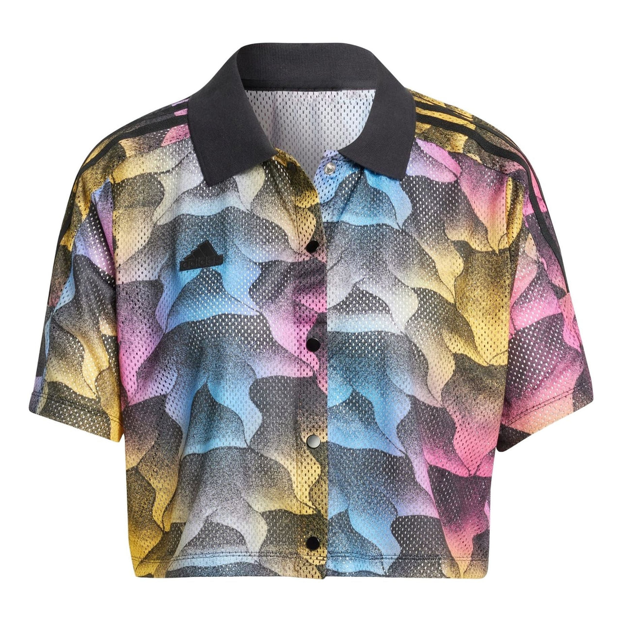 (WMNS) adidas Tiro Print Mesh Summer Football Shirt Asia Sizing 'Black Multi-Color' IQ4815