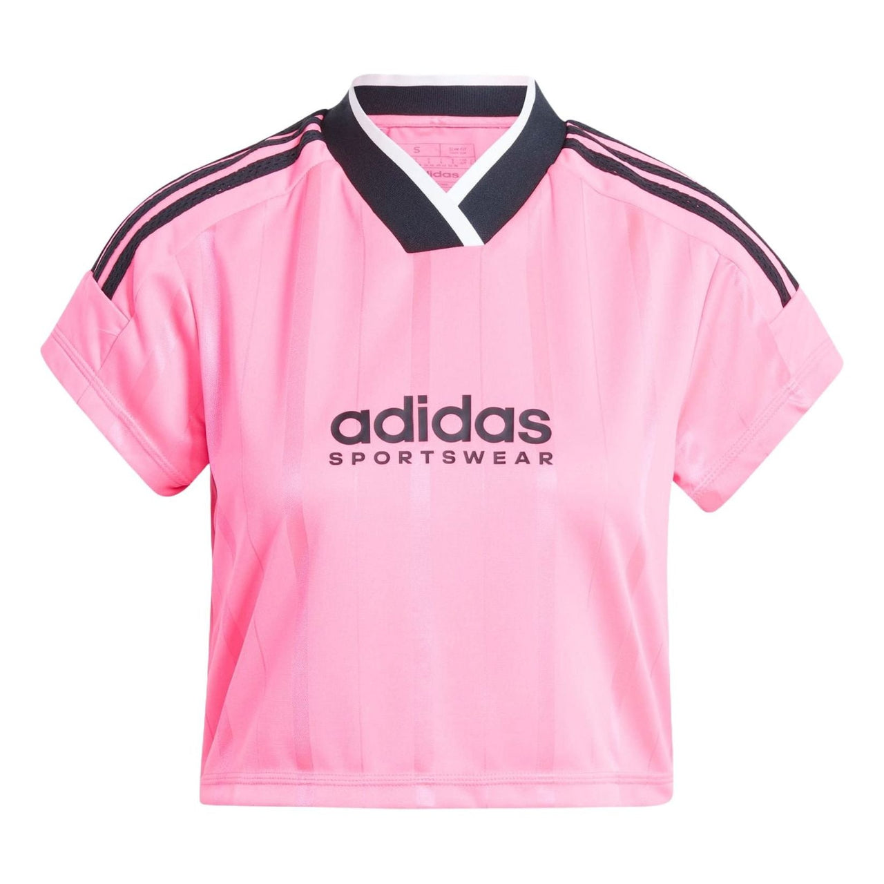 (WMNS) adidas Tiro Summer Crop Jersey Asia Sizing 'Pink Black' IS0727