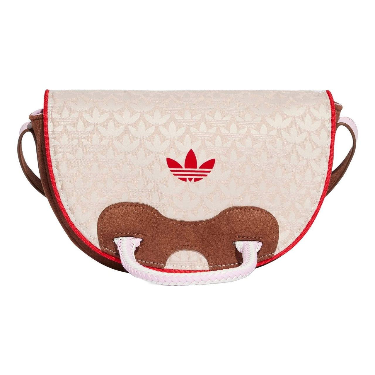 (WMNS) adidas Trefoil Monogram Jacquard Suede Satchel Bag 'Wonder Taupe Brown' IT7336