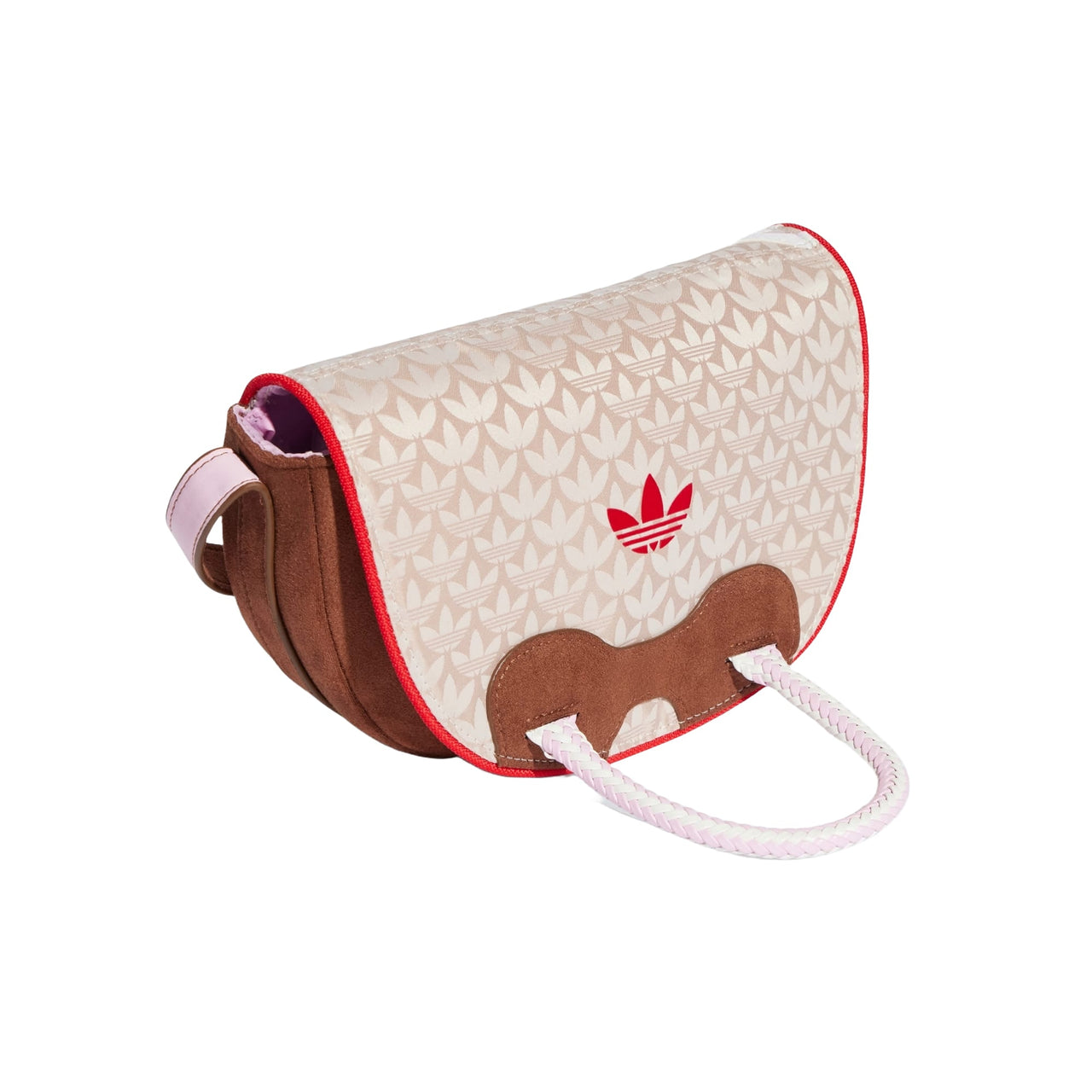 (WMNS) adidas Trefoil Monogram Jacquard Suede Satchel Bag 'Wonder Taupe Brown' IT7336