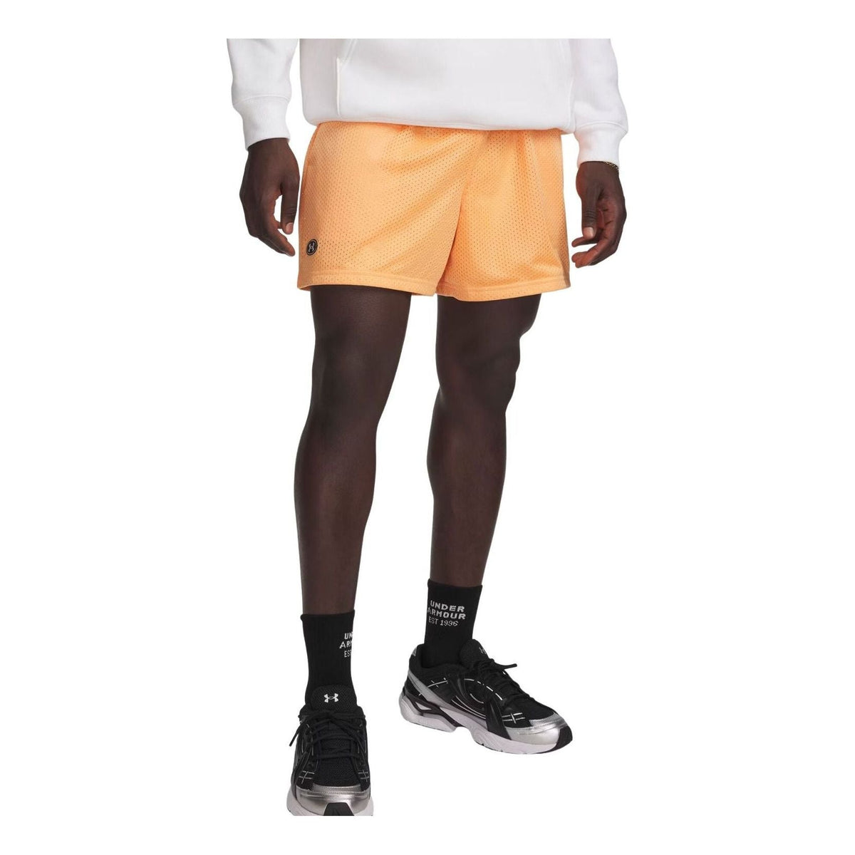 Under Armour Icon Mesh 5" Shorts 'Orange Bloc White' 1383355-870