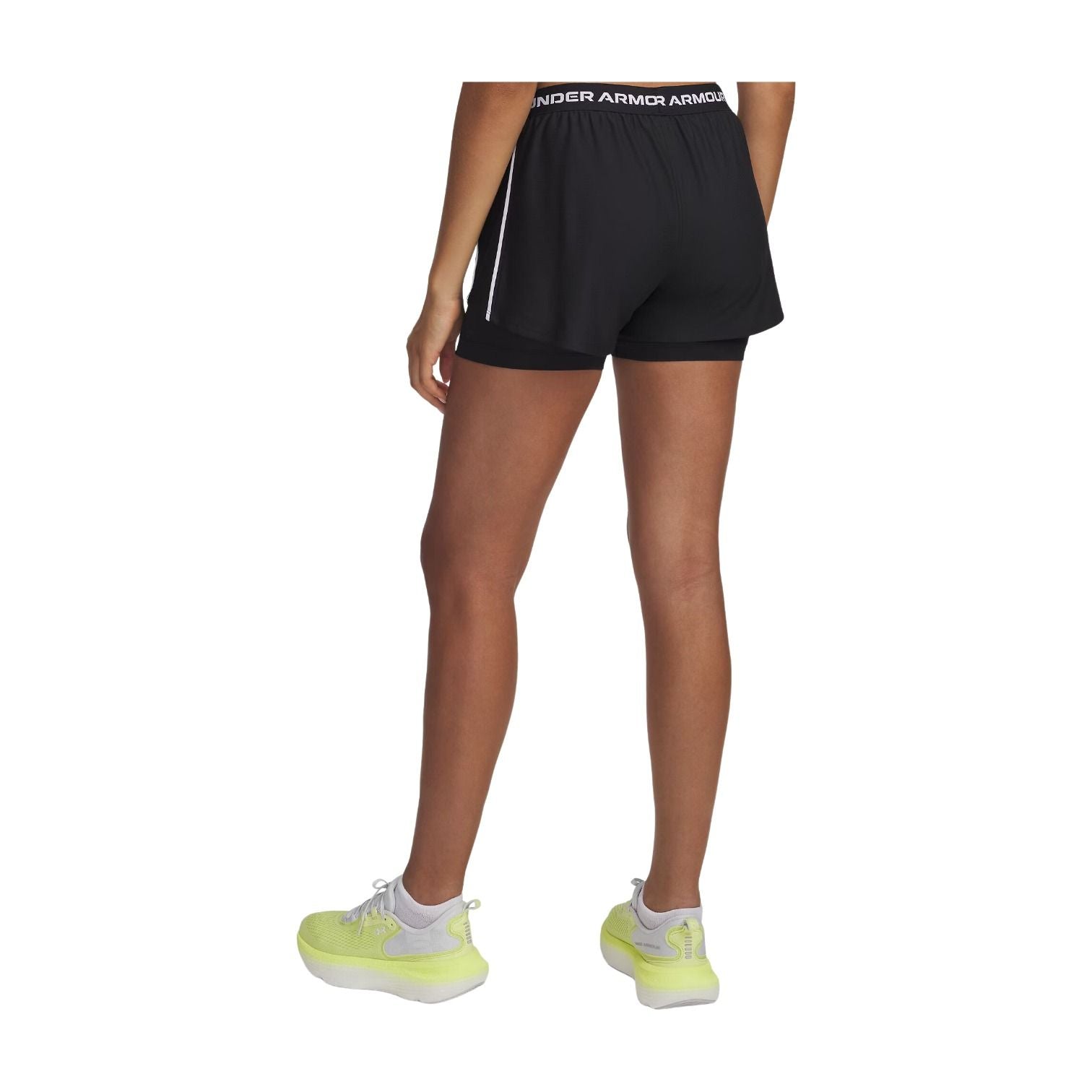 (WMNS) Under Armour Tech Play Up 2-in-1 Shorts Asia Sizing 'Black White' 1389895-001
