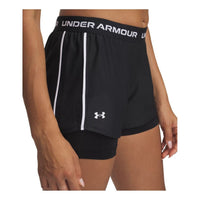 (WMNS) Under Armour Tech Play Up 2-in-1 Shorts Asia Sizing 'Black White' 1389895-001