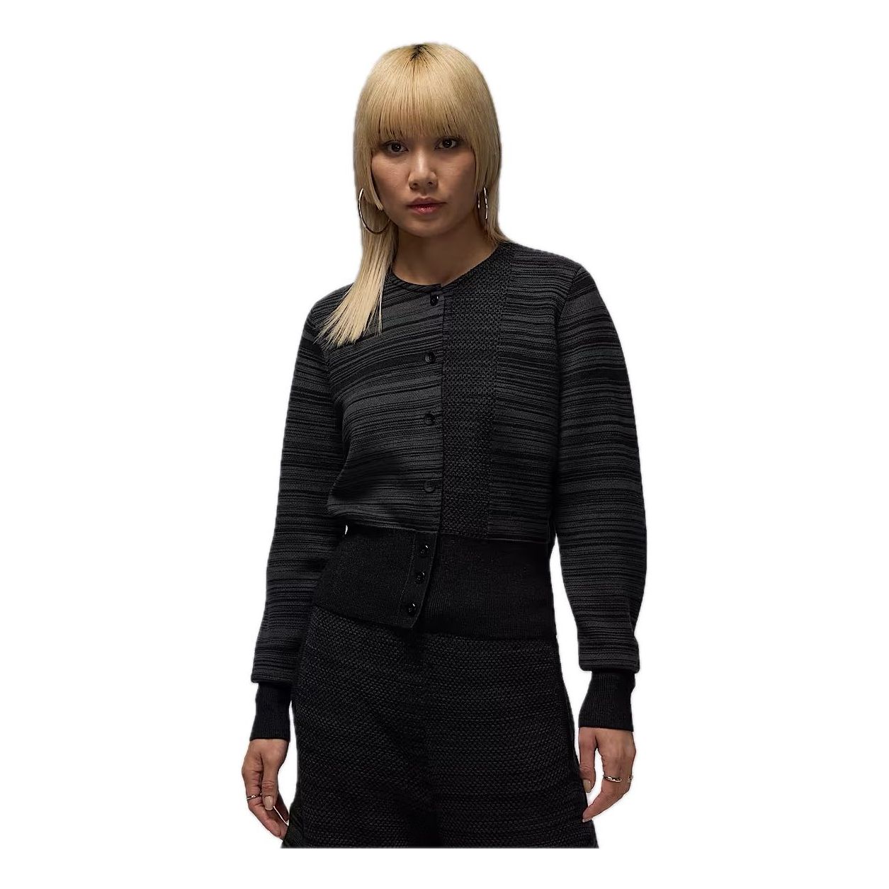 (WMNS) Air Jordan x Tla Knitwear Cardigan 'Dark Smoke Grey Black' IB0935-070