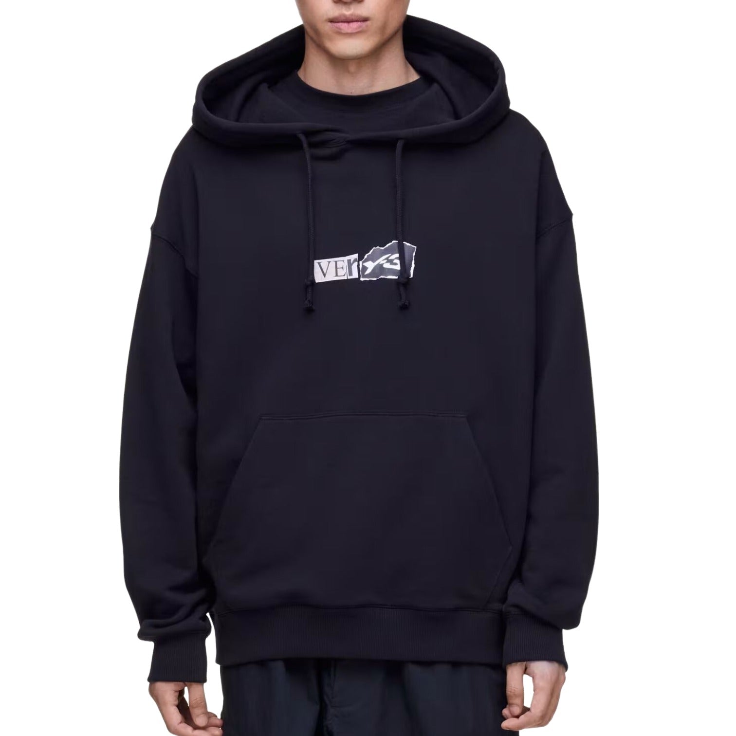 adidas Y-3 Bruched Terry GFX Hoodie 'Black' KR2208