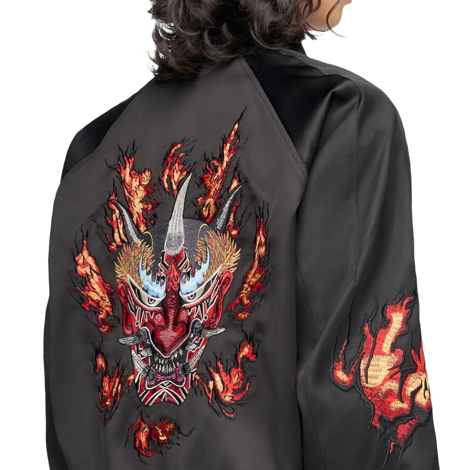 adidas x Y-3 Embroidered Graphic Satin Souvenir Jacket Asia Sizing 'Black' KR1110