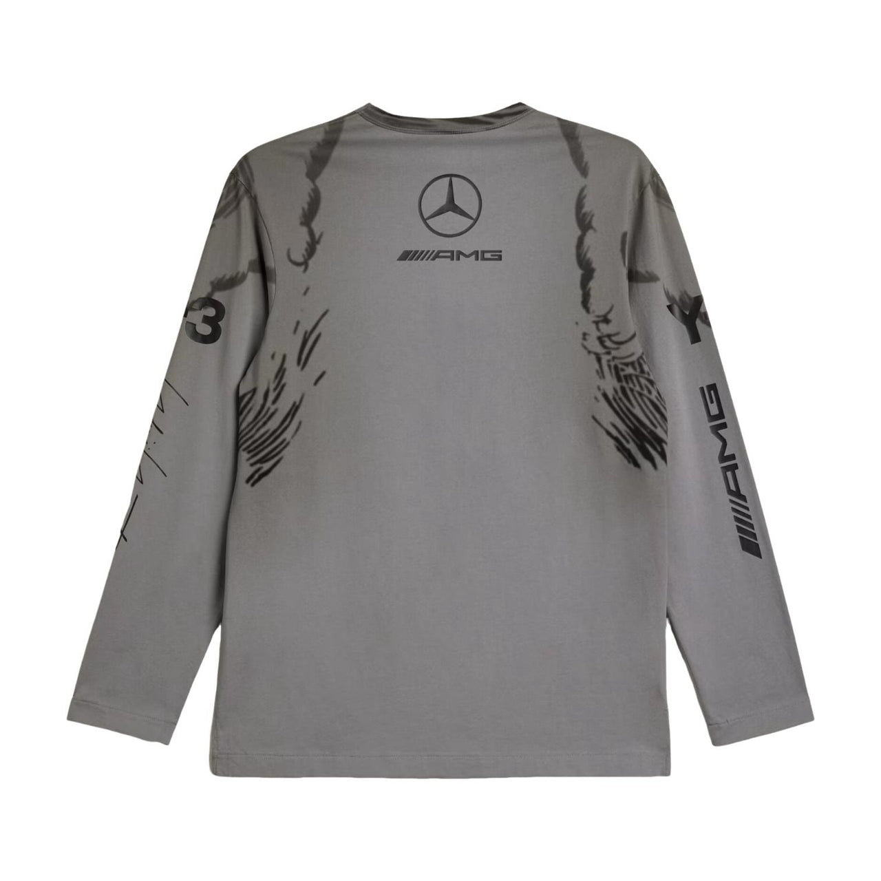 adidas Y-3 Mercedes Wolf Graphic Long Sleeve T-Shirt 'Black' KS7830
