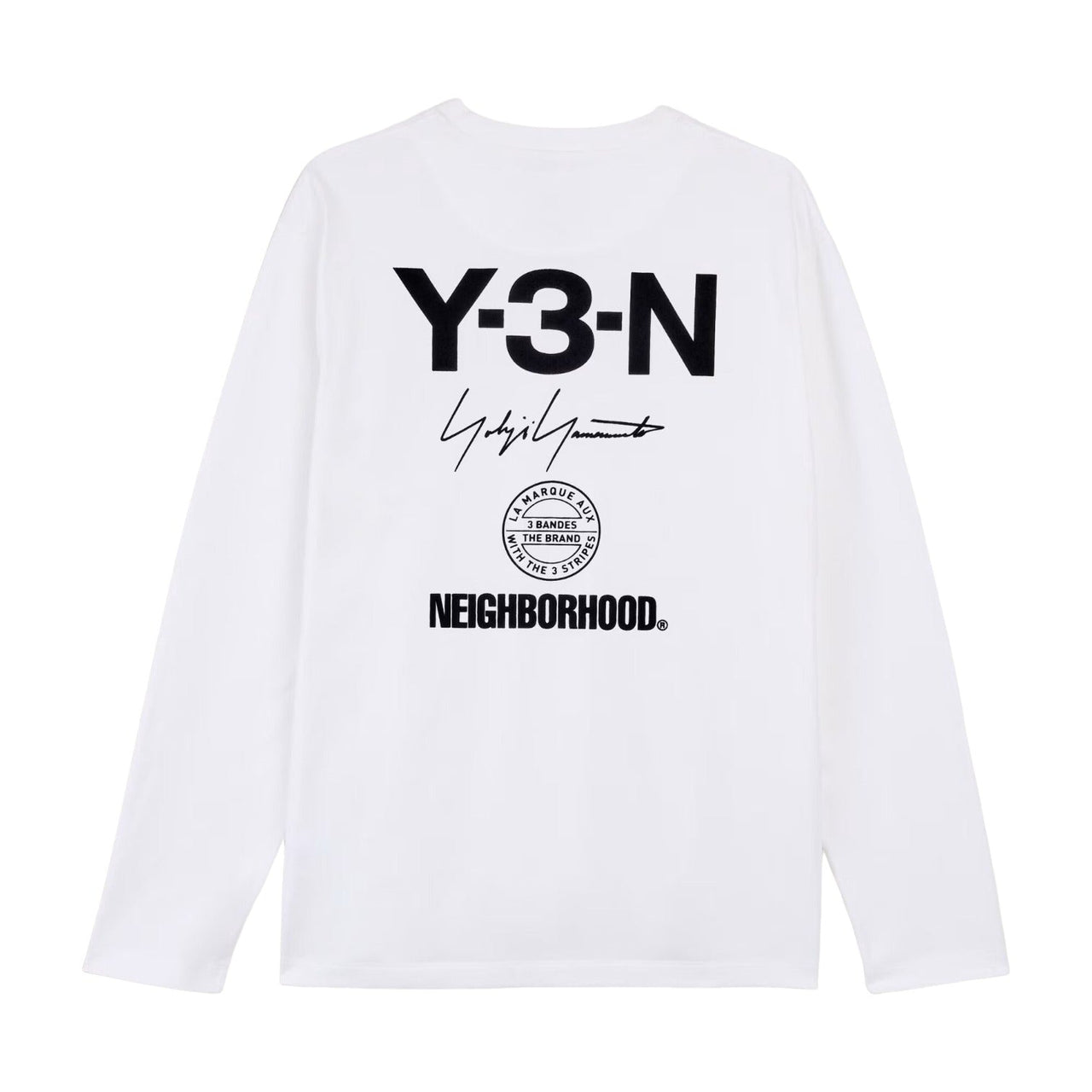 adidas Y-3 NBHD Logo LS T-shirt 'Core White' JX7455
