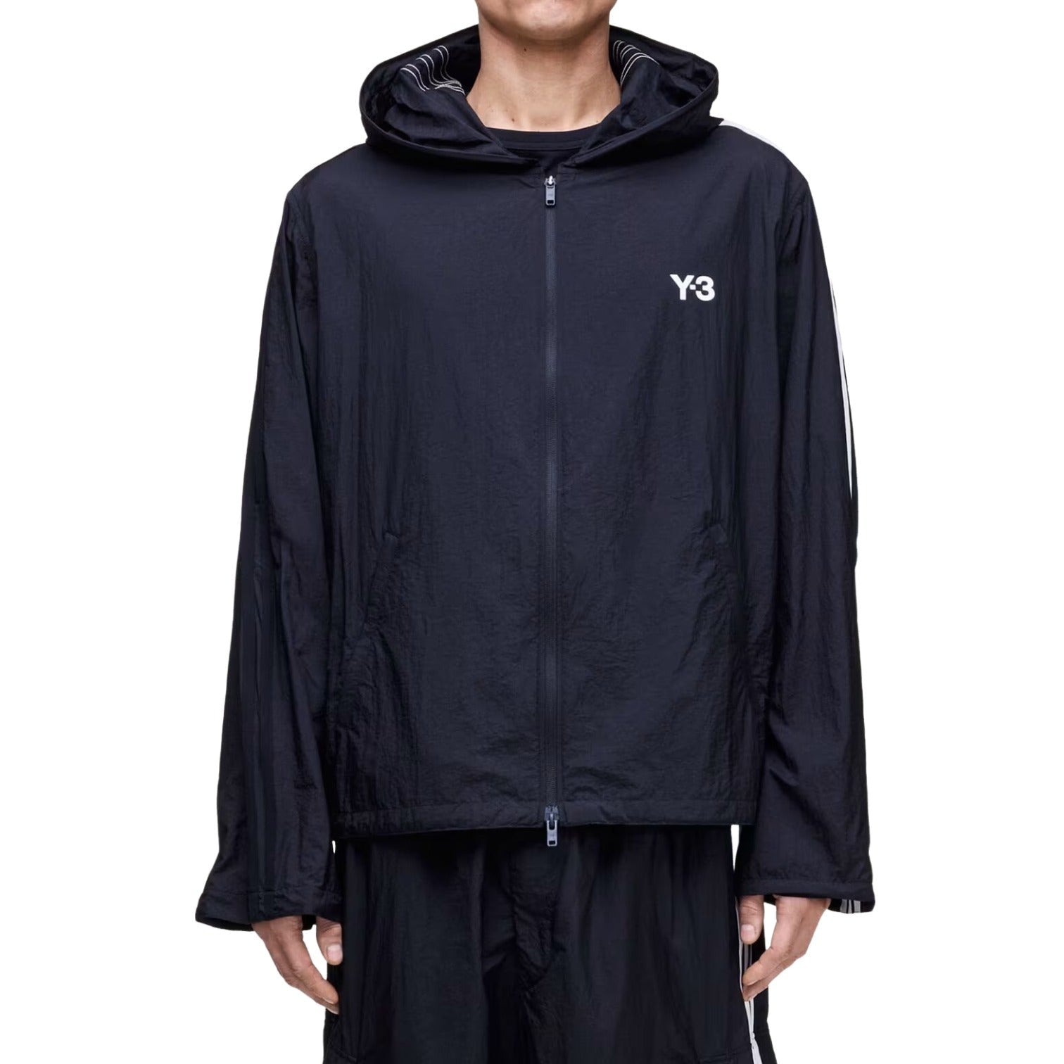 adidas Y-3 Nylon Wired 3 Stripes Track Top 'Black' KF1085