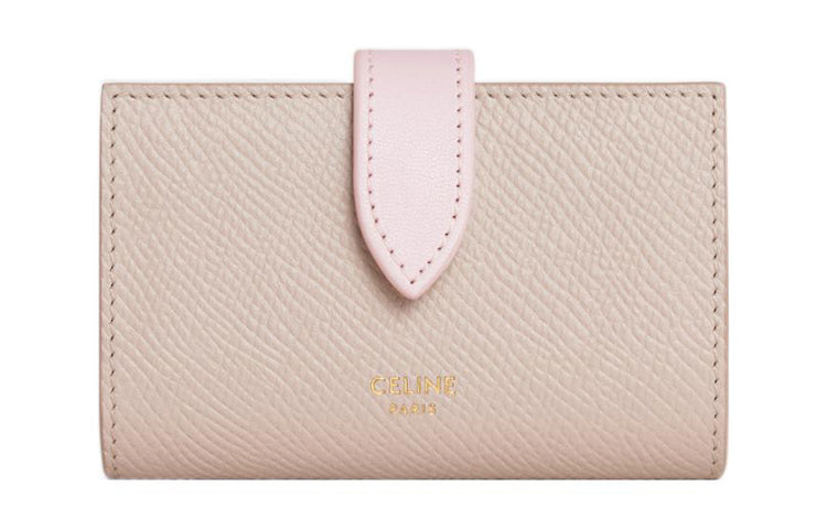 CELINE Grained Calfskin Key Pouch Women's Nude/Pink