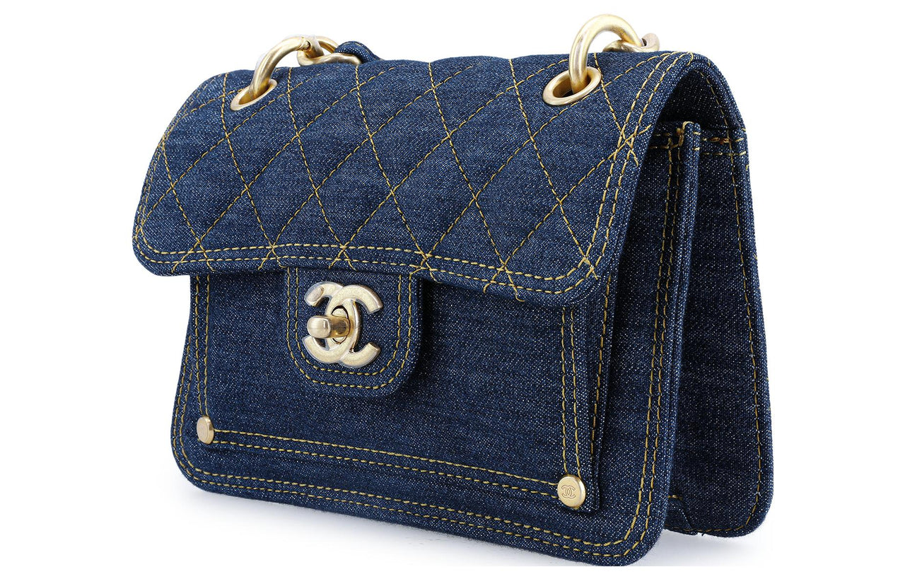 CHANEL Small Denim Messenger Blue AS4051