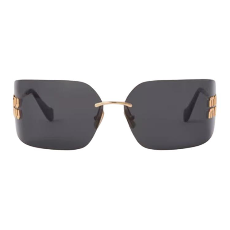 MIU MIU Irregular Shape Sunglasses Women's Gold