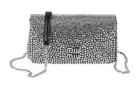 MIU MIU Synthetic Faux Crystal Satin Shoulder Bag Crossbody Bag Mini Women's Black