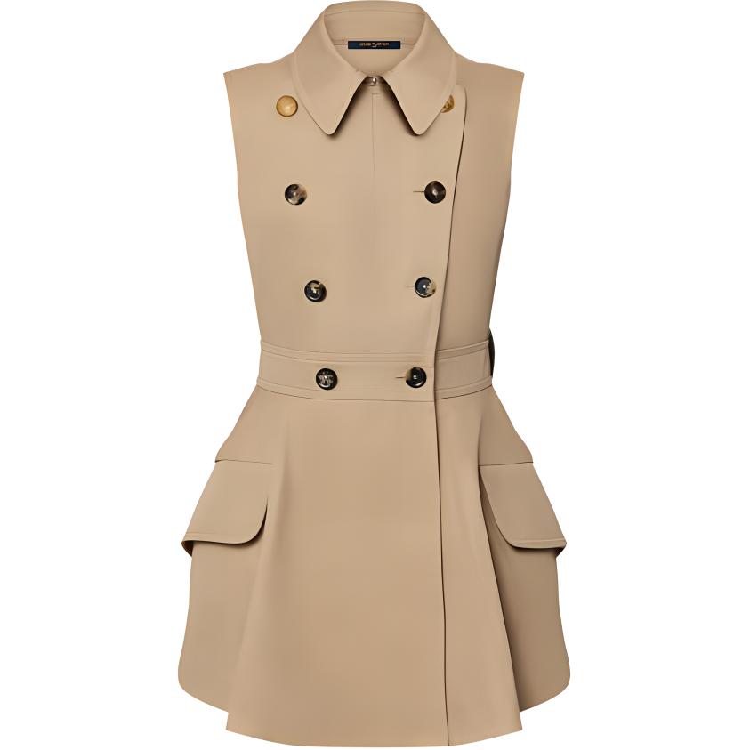 LOUIS VUITTON Double Breasted Gabardine Dress
