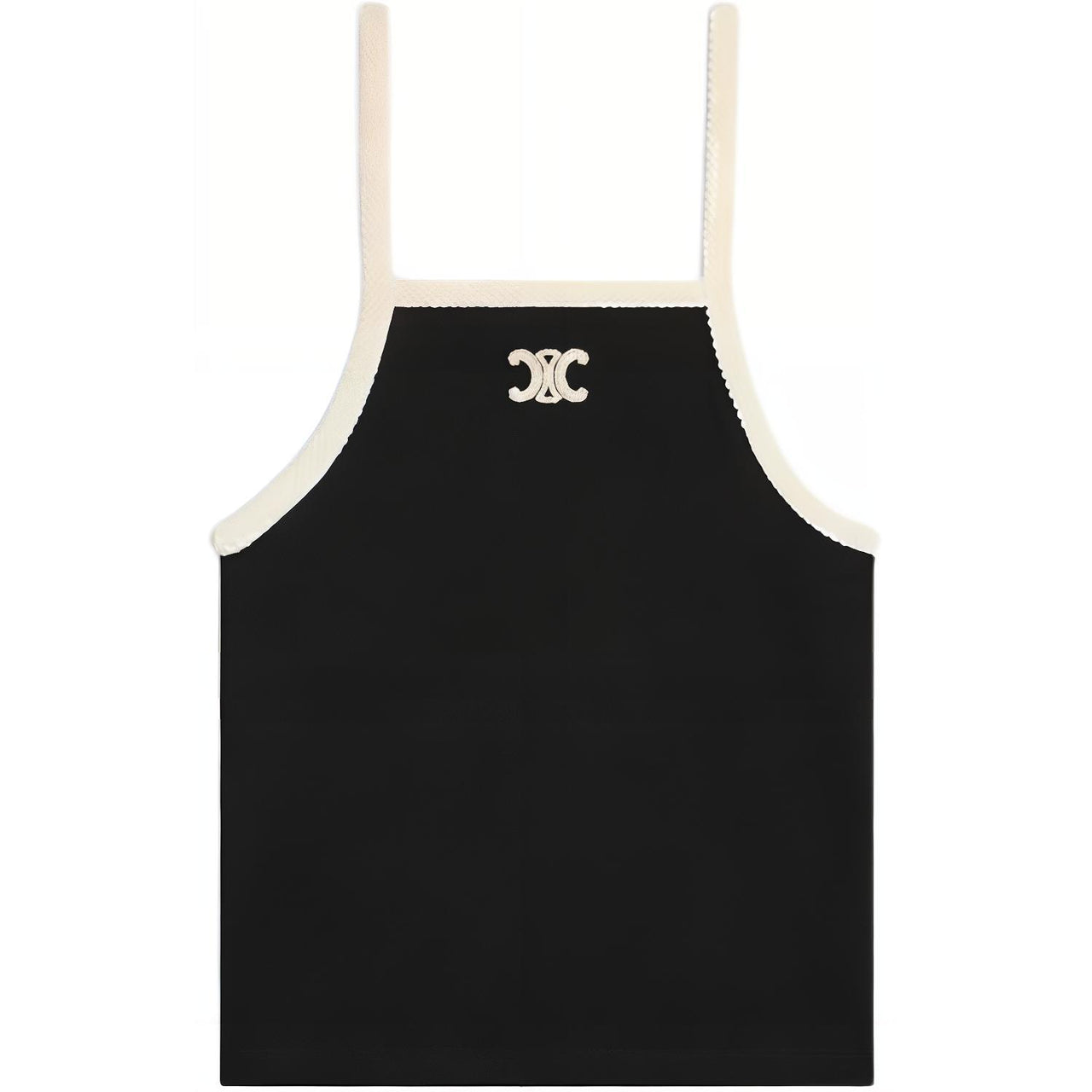 CELINE Tank Top With Triomphe Embroidery In Cotton Jersey