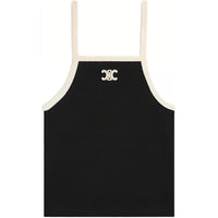 CELINE Tank Top With Triomphe Embroidery In Cotton Jersey