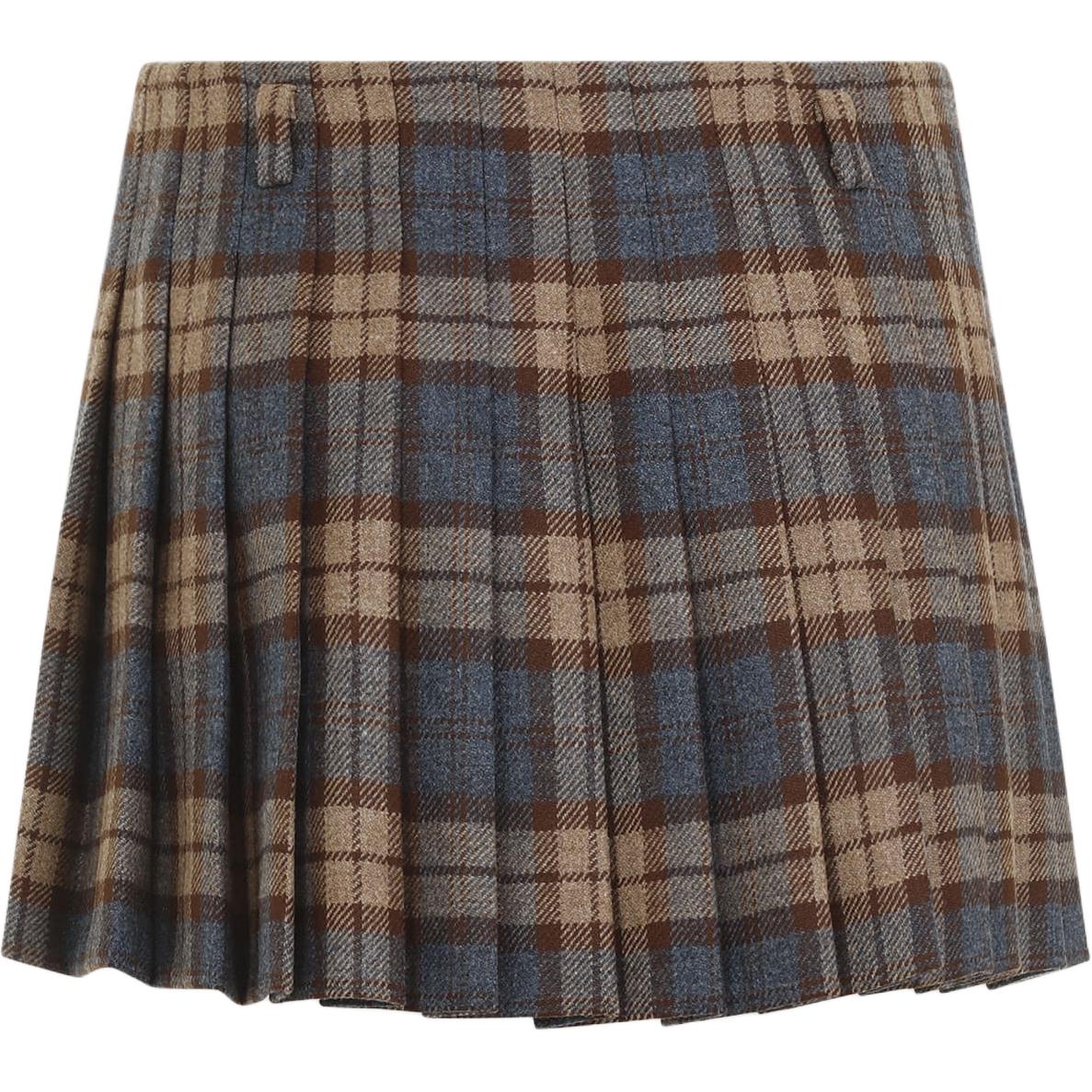 PRADA Checked Wool Mini Skirt