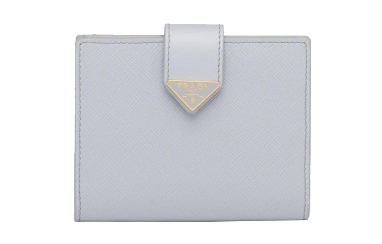 PRADA Saffiano Leather Wallet Women's Blue