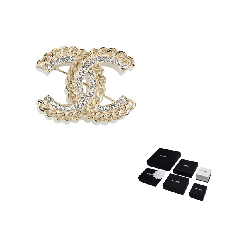 CHANEL Metal Brooches Women's Gold