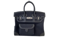 HERMES Birkin Cargo Canvas With Swift Leather Birkin Bag Handbag Unisex Noir Black