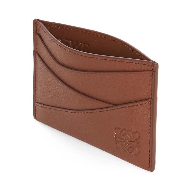 LOEWE Puzzle Cow Leather Card Holder Men's Dark Brown