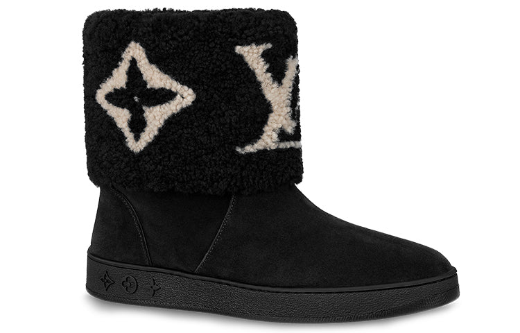 LOUIS VUITTON Snowdrop Warm Slip-Resistant Snow Boots Women's Black