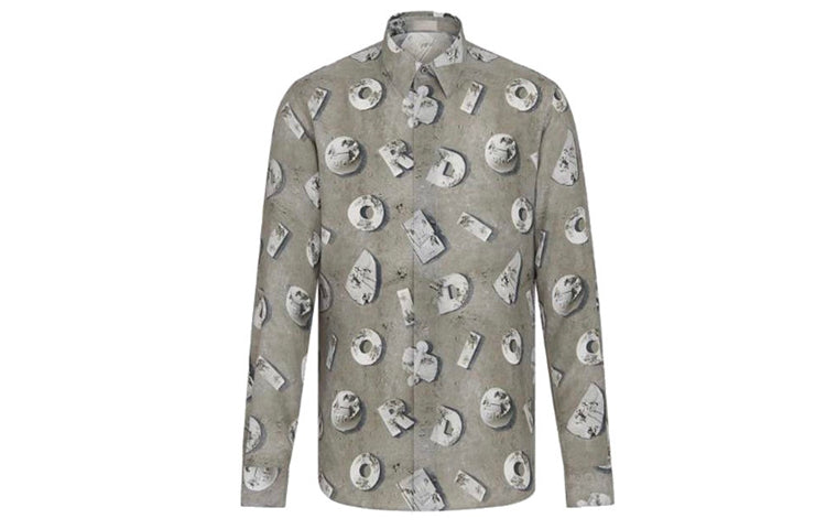 DIOR Arsham Lunar Relic Full Print Long Sleeve Shirt