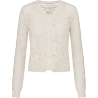 DIOR Twinset Ecru Mohair And Alpaca Blend Lace Knitwear Women's Beige