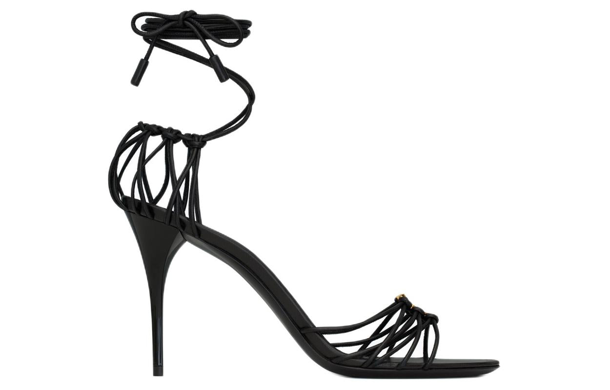SAINT LAURENT Babylone Logo Plaque Sandals Women's
