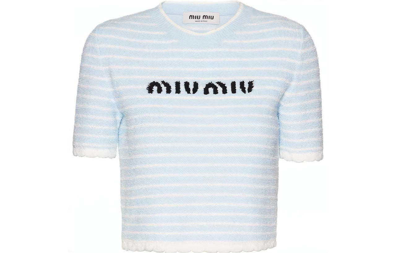 MIU MIU Crop Top Women's Interstellar Blue