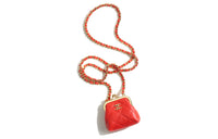 CHANEL Sheepskin With Gold Metal One Shoulder Crossbody Clutches Regular Women's Red