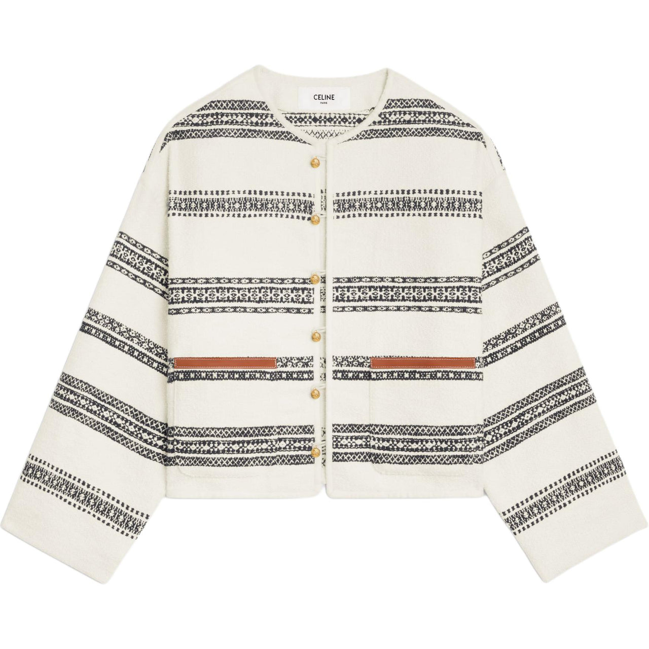 CELINE Baja Cardigan In Striped Tweed
