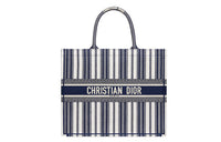 DIOR BookTote Canvas Tote Bag Shopping Bag Shoulder Bag Handbag Large Size Women's Blue