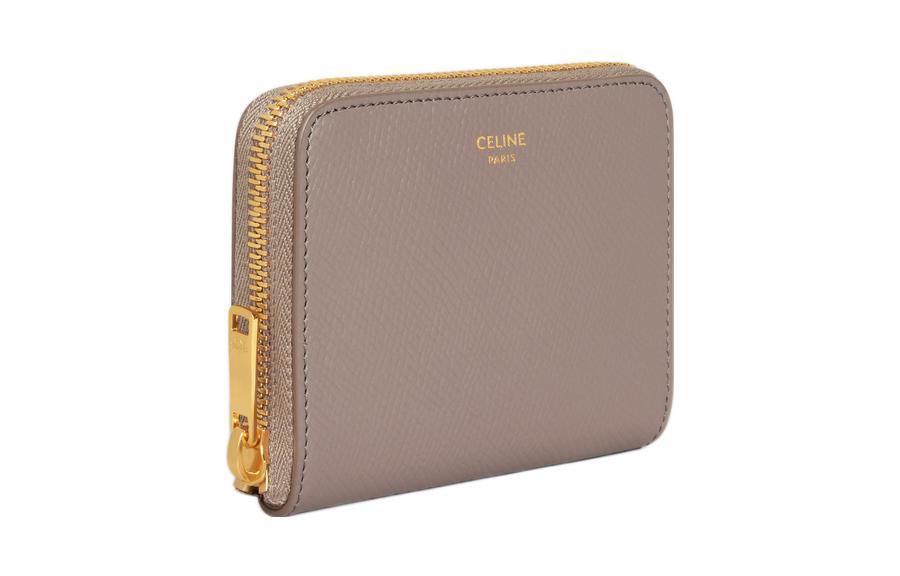 CELINE Grained Calfskin Wallet Small Size Women's Dark Pink