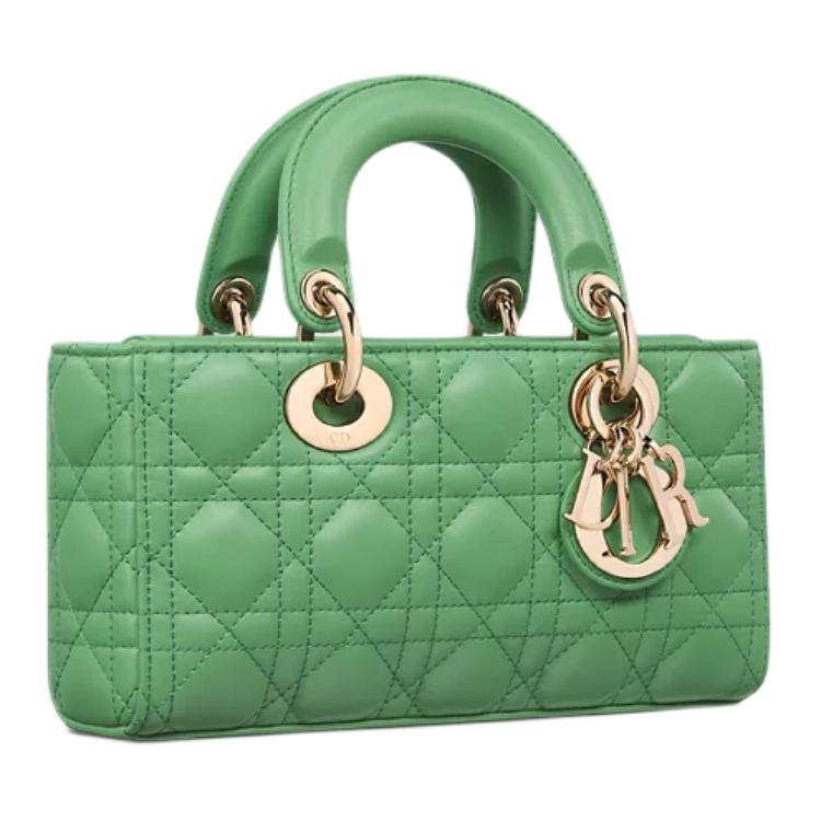 DIOR Lady D Joy Lambskin Lady Dior Bag, Shoulder Bag, Crossbody Bag, Handbag Small Size Women's Jade Green