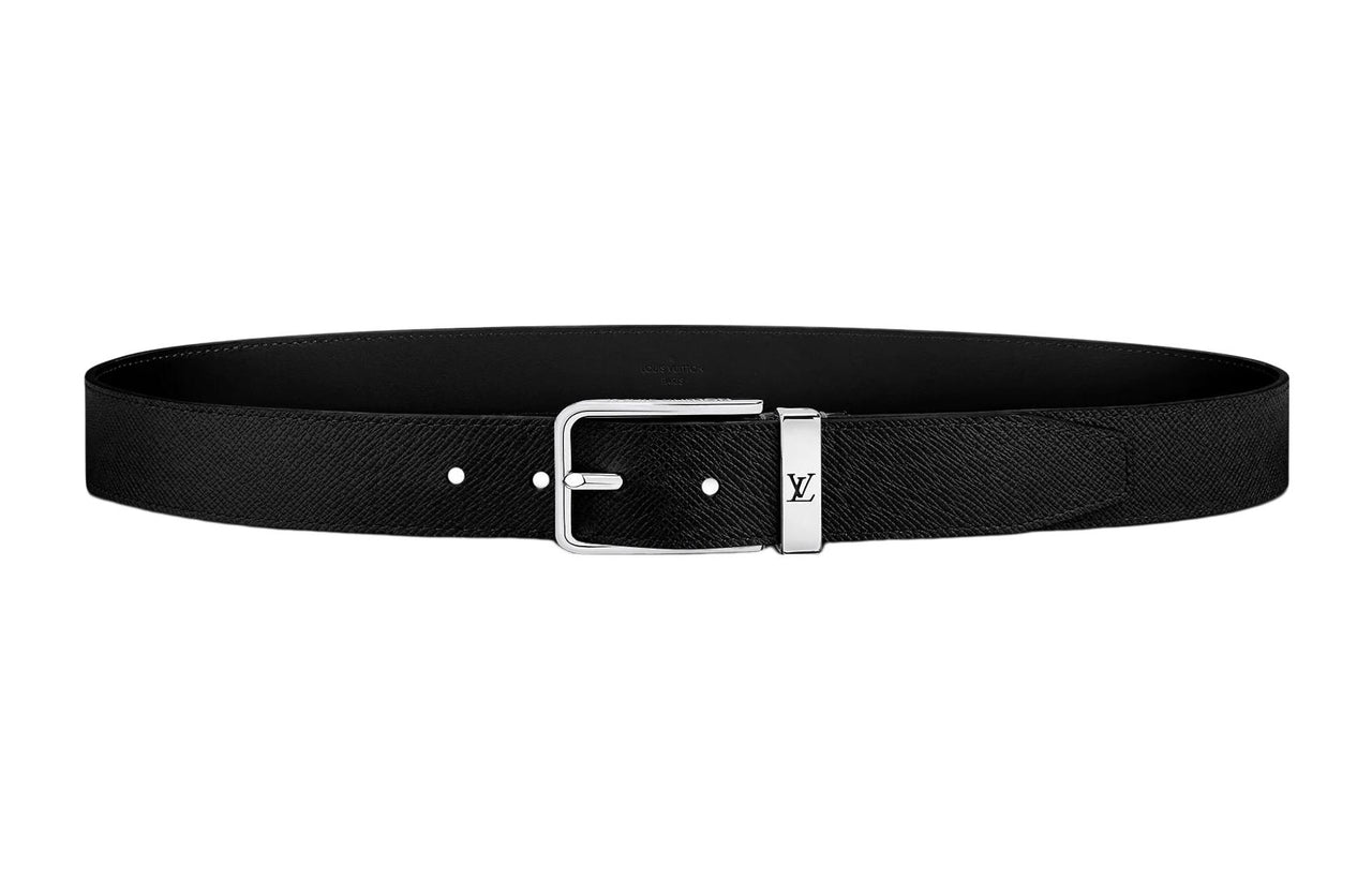 LOUIS VUITTON Cow Leather Leather Belts Men's Width: 3.5cm