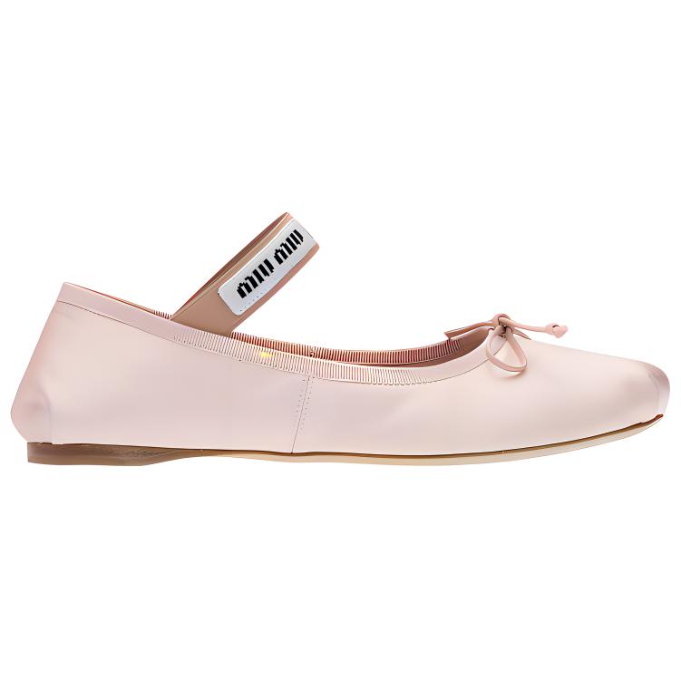MIU MIU Logo Strap Ballet Flats