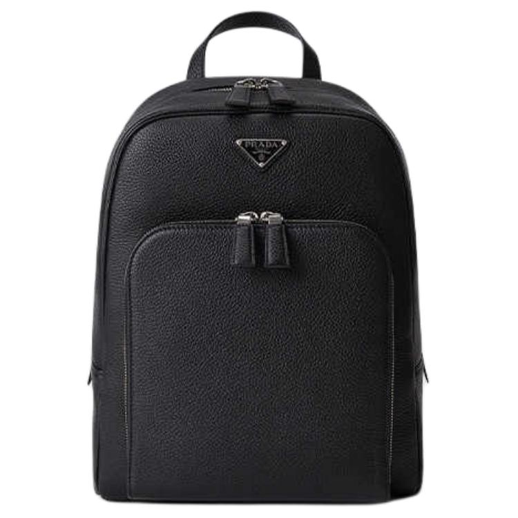 PRADA Cow Leather Backpack Men's Black
