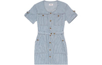CELINE Wideneck Buttoned Denim Dress