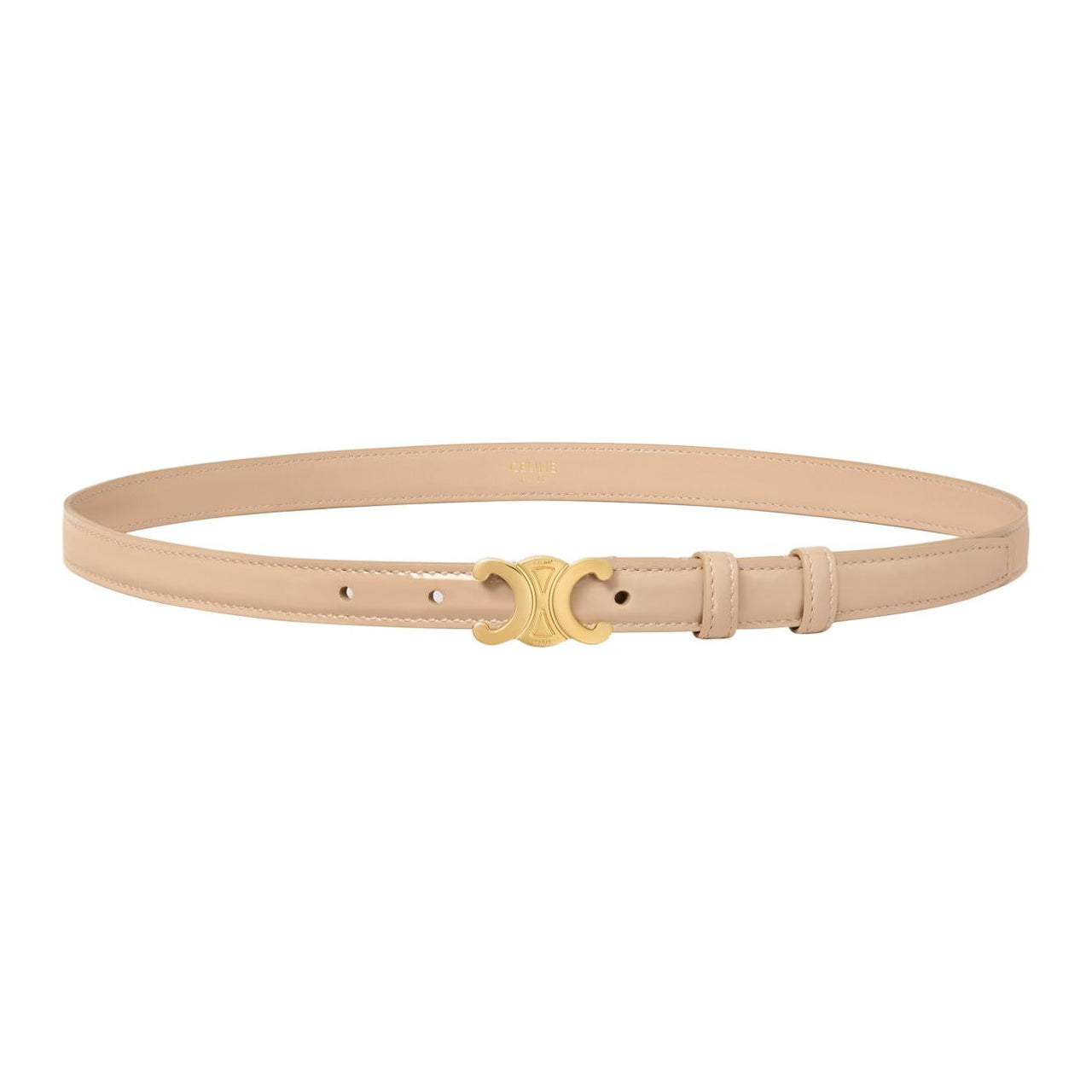 CELINE Small Triomphe Belt In Patent Taurillon