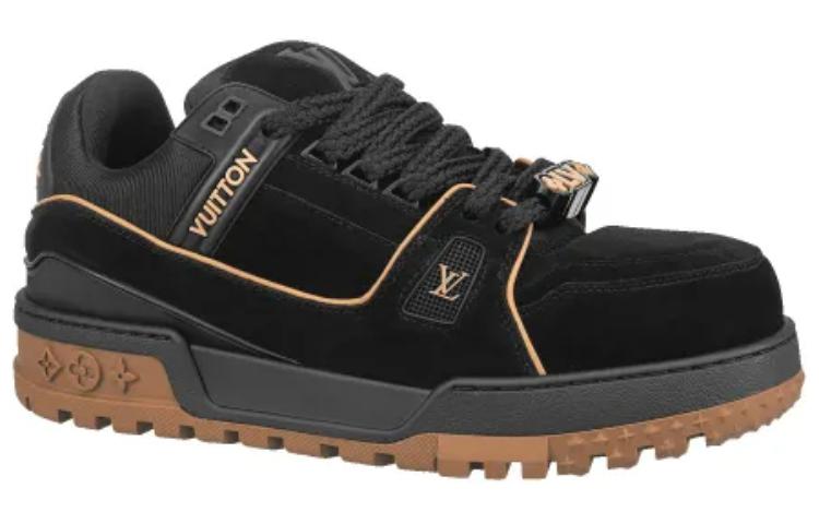 LOUIS VUITTON Trainer Maxi Black Brown Suede