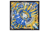 HERMES Silk Scarves Unisex Black